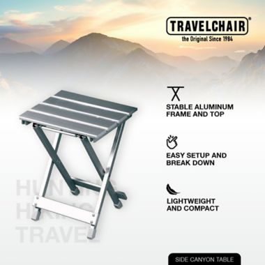 TravelChair&reg; Company  Side Canyon Table in Silver. View a larger version of this product image.