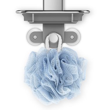 simplehuman&reg; Over-the-Door Shower Caddy in Stainless Steel. View a larger version of this product image.