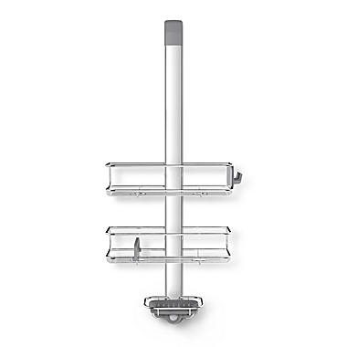 simplehuman&reg; Over-the-Door Shower Caddy in Stainless Steel. View a larger version of this product image.