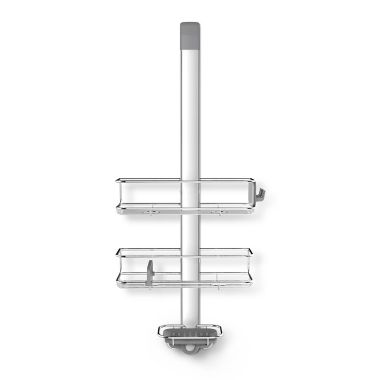 simplehuman&reg; Over-the-Door Shower Caddy in Stainless Steel. View a larger version of this product image.
