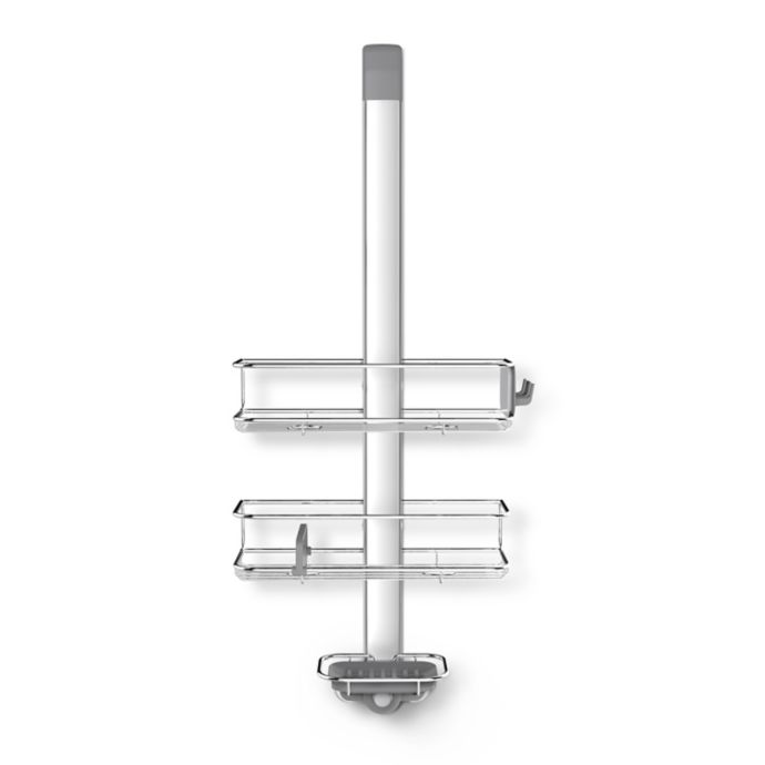 simplehuman® Over-the-Door Shower Caddy in Stainless Steel | Bed Bath &  Beyond