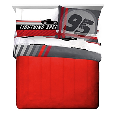 Cars Race Ready 7-Piece Reversible Queen Bed Set in Red. View a larger version of this product image.