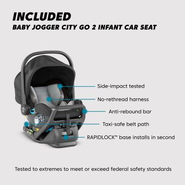 Baby Jogger&reg; City Mini&reg; GT2 All-Terrain Travel System in Opulent Black. View a larger version of this product image.