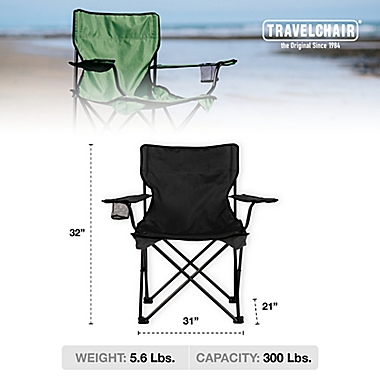 TravelChair&reg; Company Easy Rider C-Series Folding Camp Chair in Black. View a larger version of this product image.