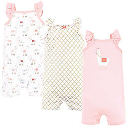 Hudson Baby® Size 0-3M 3-Pack Llama Sleeveless Rompers in Pink