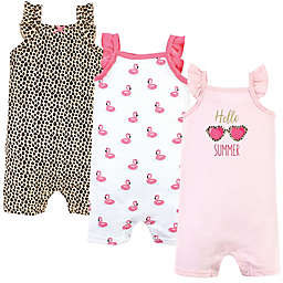 Hudson Baby® 3-Pack Hello Summer Sleeveless Rompers in Pink