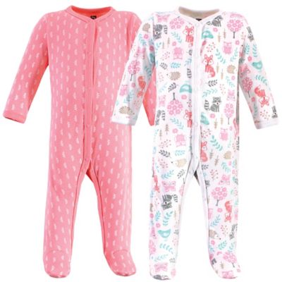 Hudson Baby&reg; 2-Pack Woodland Fox Sleep and Play in Pink