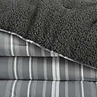 Alternate image 3 for UGG&reg; Devon Sherpa 3-Piece Full/Queen Reversible Comforter Set in Charcoal Stripe
