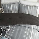 Alternate image 1 for UGG&reg; Devon Sherpa 3-Piece Full/Queen Reversible Comforter Set in Charcoal Stripe