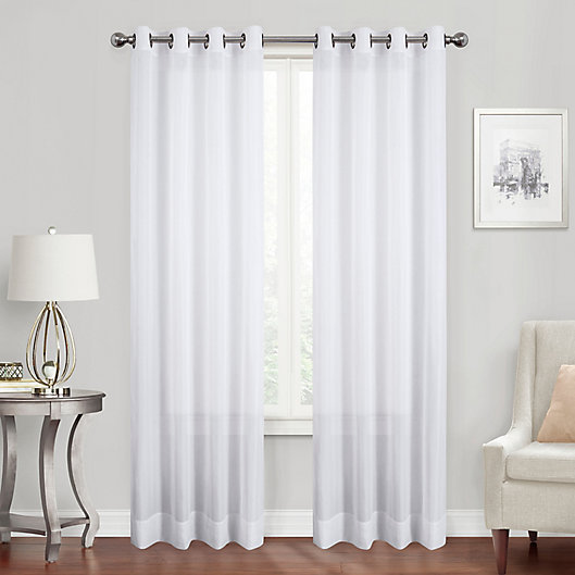 Alternate image 1 for Simply Essential™ Voile 63-Inch Grommet Sheer Curtain Panel in White (Single)