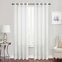 Simply Essential™ Voile 108-Inch Grommet Sheer Window Curtain Panel in Beige (Single)