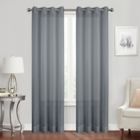 Alternate image 0 for Simply Essential&trade; Voile 63-Inch Grommet Sheer Window Curtain Panel in Charcoal (Single)