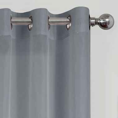 Simply Essential&trade; Voile 63-Inch Grommet Sheer Window Curtain Panel in Charcoal (Single). View a larger version of this product image.