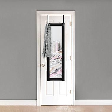 Simply Essential&trade; 50-Inch x 14.5-Inch Rectangular Over-the-Door Mirror in Black. View a larger version of this product image.