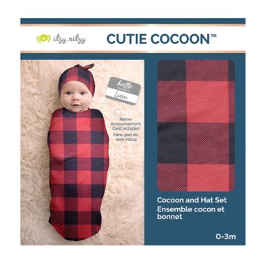 Itzy Ritzy&reg; Cutie Cocoon&trade; Size 0-3M 2-Piece Checkered Cocoon and Hat Set. View a larger version of this product image.