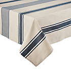 Alternate image 0 for Our Table&trade; Ezra 60-Inch x 120-Inch Oblong Variegated Stripe Tablecloth in Navy