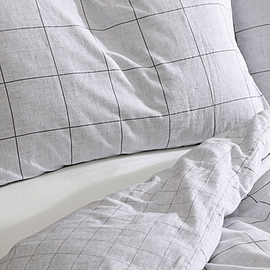 Kenneth Cole New York&reg; Holden Grid Grey King Comforter Set in Grey. View a larger version of this product image.