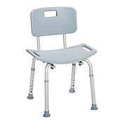 Drive Medical Bathroom Safety Shower Tub Chair with Back in Grey