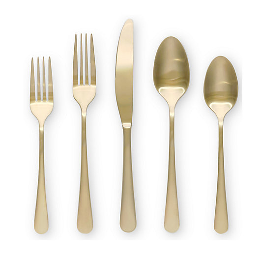Alternate image 1 for Our Table™ Connor 20-Piece Flatware Set in Gold Satin