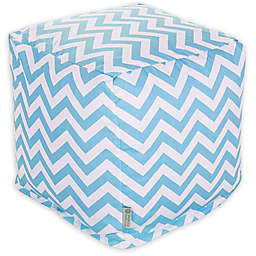 Majestic Home Goods&trade; Chevron Square Indoor/Outdoor Pouf