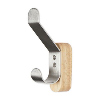 Satin Stainless Steel 5 x Double Coat Hook Brushed 