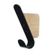 Squared Away&trade; Wall Mounted Wood and Metal Coat Hook in Phantom