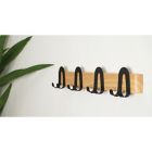 Alternate image 1 for Squared Away&trade; Wall Mounted 4-Hook Wood and Metal Rack in Phantom