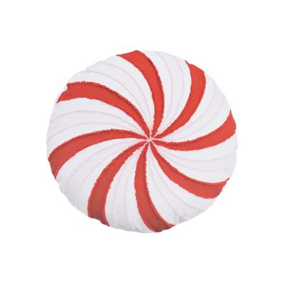 H for Happy&trade; Peppermint Christmas Novelty Throw Pillow in Red/White