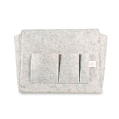 Squared Away&trade; Felt Bedside Caddy in Oyster Grey. View a larger version of this product image.