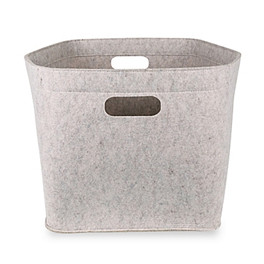 Squared Away&trade; Large Felt Bin in Egret. View a larger version of this product image.