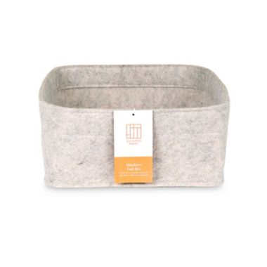 Squared Away&trade; Small Felt Bin in Egret. View a larger version of this product image.