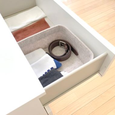 Squared Away&trade; Small Felt Bin in Egret. View a larger version of this product image.