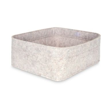 Squared Away&trade; Small Felt Bin in Egret. View a larger version of this product image.