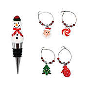 Willow Street Deisgns by dei 5-Piece Snowman Bottle Stopper and Wine Charms Set