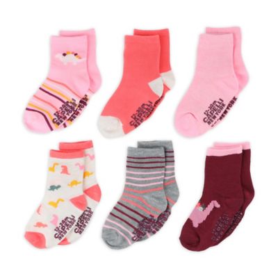 Capelli New York 6-Pack Girly Dinos Socks in Pink/Multi