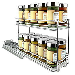 Lynk Professional® Slide Out Double Spice Rack Cabinet Organizer in Chrome