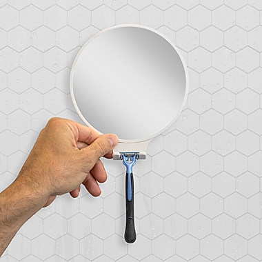Simply Essential&trade; Round Fog Free Shaving Mirror in Bright White. View a larger version of this product image.