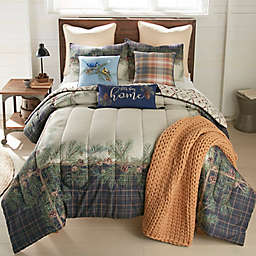 Pine Boughs 3-Piece Reversible Queen Comforter Set in Tan/Green