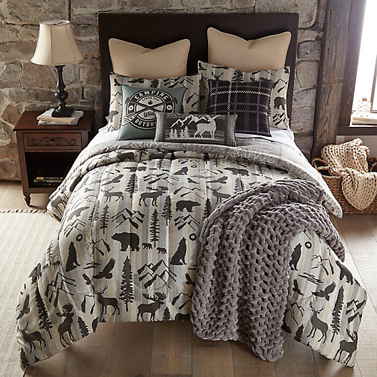 Alternate image 1 for Forest Weave 3-Piece Reversible King Comforter Set in Beige/Brown