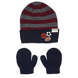 Little Me® Newborn Sports Hat and Mittens Set in Red/Blue
