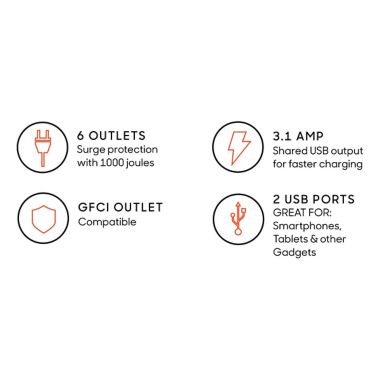 Sharper Image&reg; Socket Shelf&trade; Ultra Surge Protector in White. View a larger version of this product image.