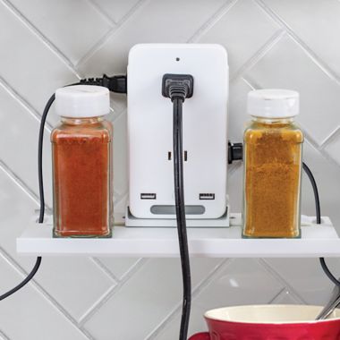 Sharper Image&reg; Socket Shelf&trade; Ultra Surge Protector in White. View a larger version of this product image.