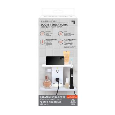 Sharper Image&reg; Socket Shelf&trade; Ultra Surge Protector in White. View a larger version of this product image.