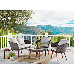 Alaterre Furniture™ Athens All-Weather Conversation Set in Chocolate Brown