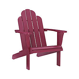 Linon Home Blaise Wood Adirondack Chair in Red