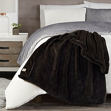 UGG&reg; Drake Throw Blanket in Charcoal. View a larger version of this product image.
