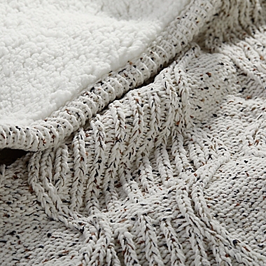 UGG&reg; Mineral Melange Knit Throw Blanket in Stormy Grey. View a larger version of this product image.