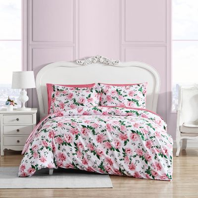 Betsy Johnson&reg; Blooming Roses Duvet Cover Set in Pink/Green