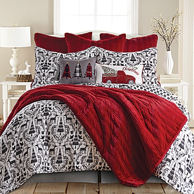 Levtex Home Elden Pines 3-Piece Reversible King Quilt Set in Black. View a larger version of this product image.