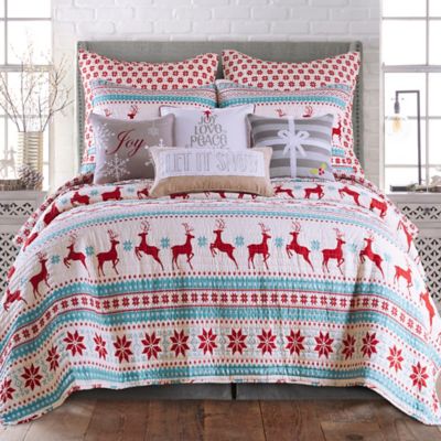 Levtex Home Silent Night 3-Piece Reversible Full/Queen Quilt Set in Red